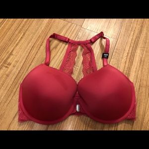 Red Front Closure Racerback Bra